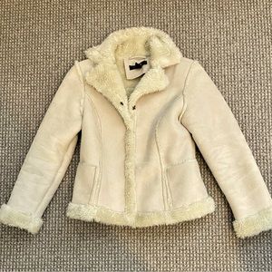 Faux shearling coat with faux fur lining